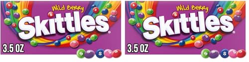 SKITTLES Wild Berry Chewy Candy Theater Box, 3.5 oz Box (Pack of 2)