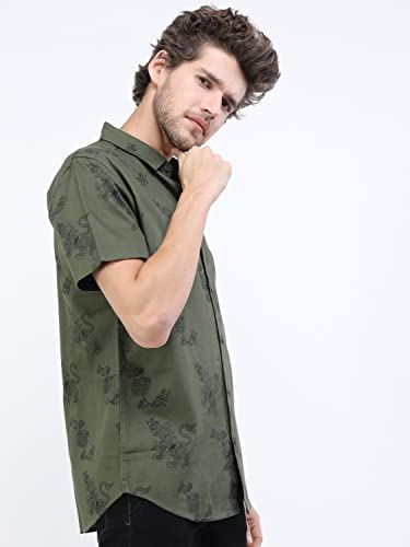 Image of KETCH Men Slim Fit Printed Half Sleeve Shirt