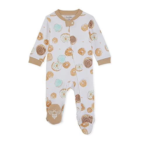Image of Burt's Bees Baby Girls' Snug Fit One-Piece Footed Non-Slip Sleeper Pajamas