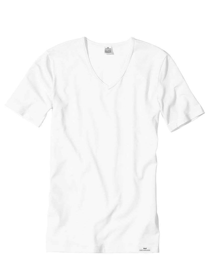 Götzburg Cotton 6061 - Camisetas con cuello de pico (5 unidades, tallas de la M a la 2XL), color blanco y negro blanco 50