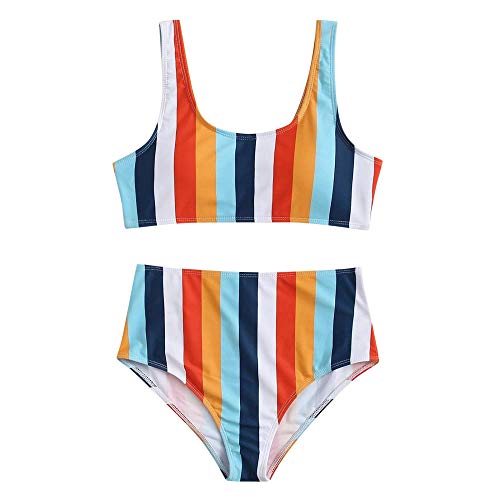 Nuisettes et deshabillés femmes rayé maillot de bain deux pièces M