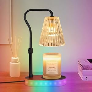 seenlast Candle Warmer Lamp with Color-Changing LED Lights,Timer,4 Level Dimmer,Adjustable Height for Scented Candles,Home Decor Gift for Women Mom,Housewarming,Birthday,Christmas