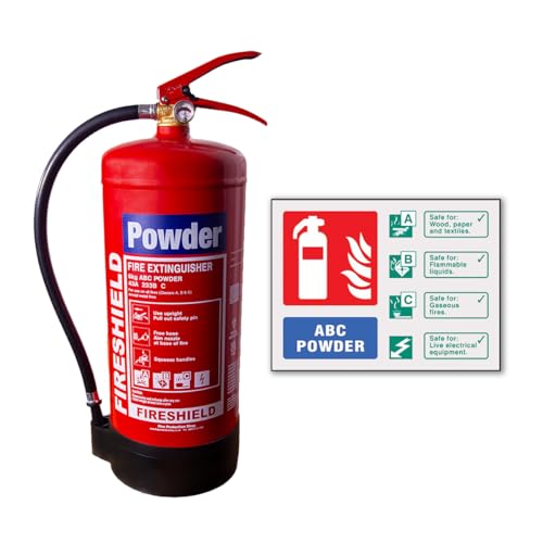 FireShield 6kg Powder Fire Extinguisher with Sign