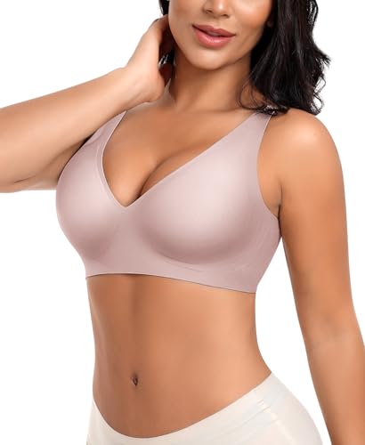 Image of Ganado Seamless Wireless Bras for Women No Underwire Bras Supportive Bralette Padded Comfort T Shirt Bra