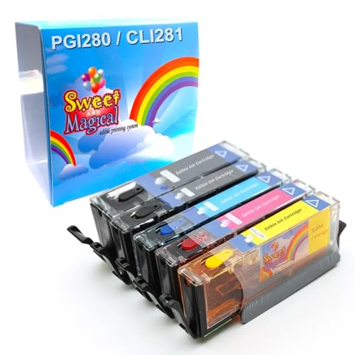 S&M 280/281 5 Pack cartridges,Compatible for Printer,Wafer or Frosting Paper
