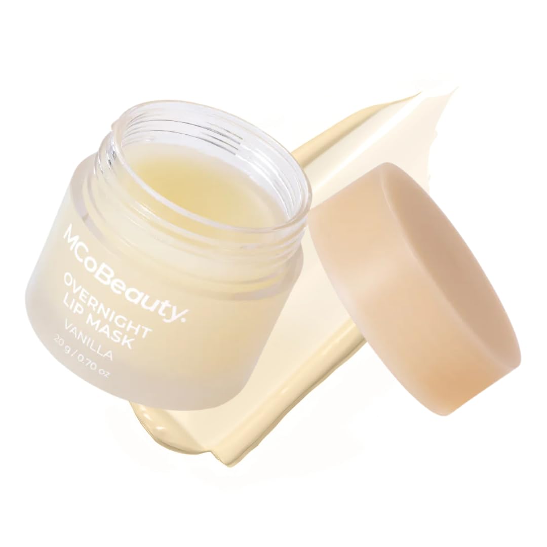 Double Duty Lip Mask - Contains Coconut Oil and Vitamin E Lip Balm for Day or Overnight Mask - Vanilla Scent - Skin Care and Makeup Accessories - Holiday Essentials - 15g