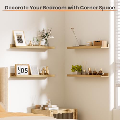 image for upsimples Floating Shelves for Wall, 23.6 Inch Shelves for Decor Stora