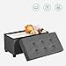 SONGMICS Storage Ottoman Bench, Foldable Foot Rest with Legs, 15 x 30 x 15.2 Inches, End of Bed Bench, Storage Chest, Load up to 660 lb, for Living Room, Bedroom, Entryway, Slate Gray ULSF16GYZ