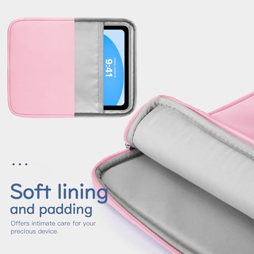Image of Dadanism 9-11 inch Tablet Sleeve Bag Carrying Case for iPad (A16) 11th Gen 11 inch, iPad 10th Gen 10.9 inch Air 5 /4, iPad Air M4 /Pro 11 inch, iPad 9 /8 /7th, Galaxy Tab A11+ Plus 11 inch, Remarkable 2 10.3 inch, Flowers Pink