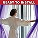 Sapphire Home Purple Sheer Curtains - 84 Inches Length, 2 Panels Set Sheer Drapes, Light Filtering Textured Window Curtain for Living Room, Bedroom, Kitchen, and Dining Room - 54