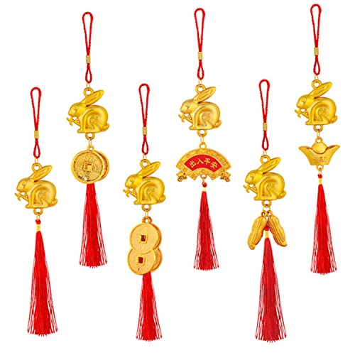 Veemoon 6 Pièces Rétroviseur Bureau Décoration Décor Shui Fournitures Argent Bonsaï Pendaison Zodiaque Traditionnel Porte-Bonheur Style Pièces Succès Lingots Maison Chinoise En Pot Cover
