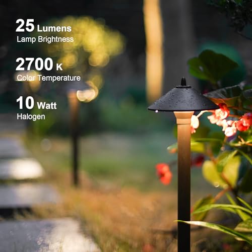 image for GOODSMANN 12V AC Landscape Lighting Kit with 6PCS 10W Bronze Halogen P