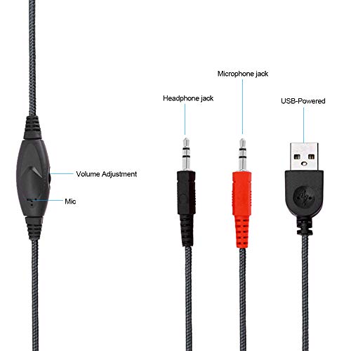 Andoer SY733MV Fones de ouvido para jogos de computador com fio Fone de ouvido para jogos com microf