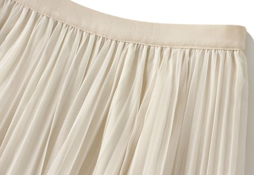 Womens A-Line Pleated Skirts Elastic High Waisted Casual Skirt Floral Printed Fairy Skirts Loose Fit Midi Long Skirts2