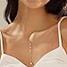 Ewrkbr Dainty Gold Necklace for Women, Charm 14k Gold Plated CZ Teardrop Choker Necklaces Formal Long Necklaces for Women Trendy Simple Wedding Necklace Non Tarnish Fashion Gold Jewelry