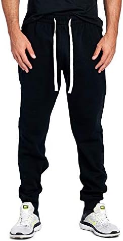 PROGO USA Men's Joggers Sweatpants Basic Fleece Marled Jogger Pant Elastic Waist