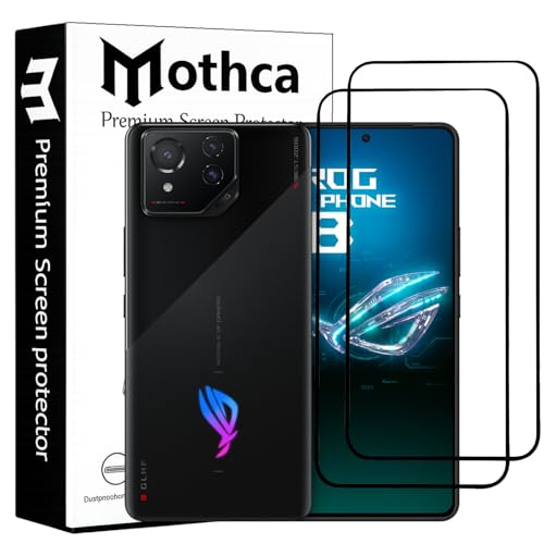 Image of Mothca Military-Grade Tempered Glass Screen Protector Compatible for Asus ROG Phone 8 /8 Pro with Edge to Edge Coverage - Case Friendly, Anti-Scratch & Bubble-Free Installation Kit (Pack of 2)