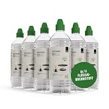 höfats - flüssig Bioethanol Spin 900 | 1200 | 1500 Rauch- und Rußfreies Ethanol - 6X 1 Liter Nachfüllflasche - Zubehör für Spin mit Bio-Burner, Tischfeuer, Tischkamin, für Indoor und Outdoor
