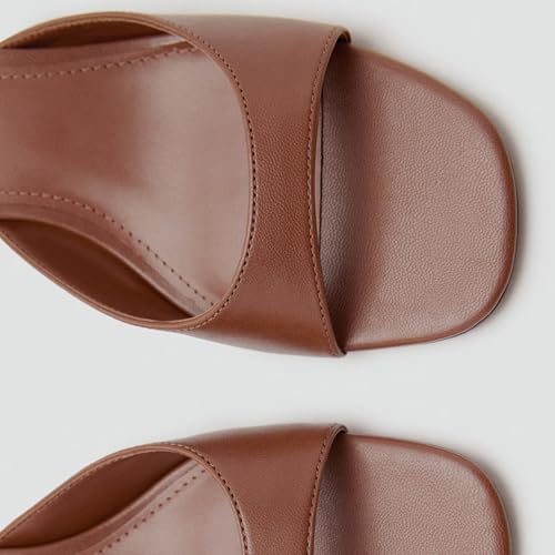 Kitten Heel Mules for Women Slip On Open Round Toe Classic Stiletto Pumps Formal Slingback Mule Sandals Dress Walking Shoes3