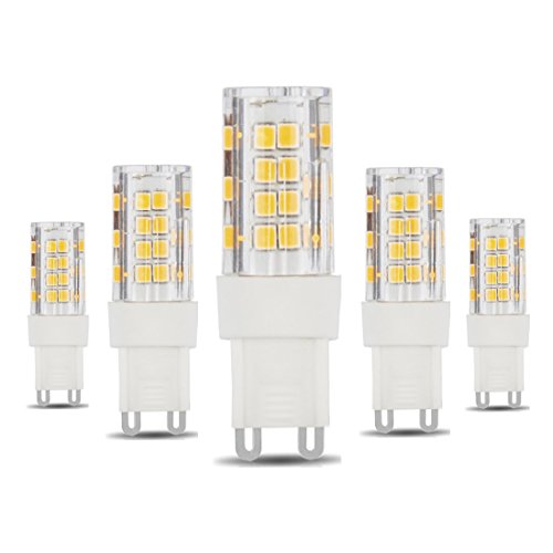 tenlion G9 bombillas LED, 5 x blanco cálido 5 W 2835 SMD ahorro de energía bombillas de luz LED, 480 lúmenes 3000 K AC 220  240 V