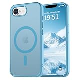 vnnink for iPhone 17e Case & iPhone 16e Case,Magnetic Matte Military Grade Drop Protection Translucent Cell Phone Cover - Slim Rugged Durable Shockproof Bumper Cover-Light Blue
