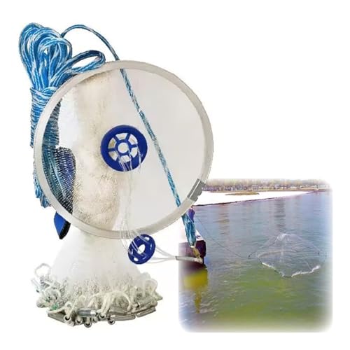 Filet de pêche pliable avec anneau en aluminium pour lac et rivière