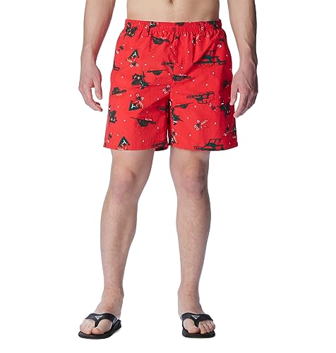 Short d'eau Columbia homme maillot de bain rouge imprimé taille S