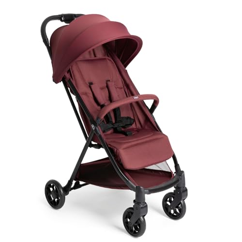 Chicco Urbino Kinderwagen Ab Geburt bis 4 Jahren (max. Belastbarkeit 25 kg), Praktisch und leicht, Zusammenklappbarer Buggy,Einhandverschluß, Verstellbare Rückenlehne und Fußstütze, Verdeck, Rot