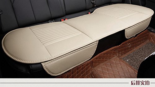 Edealyn Car Back Seat Cover Smooth Pu Leather Long Rear Seat Cover Auto Seat Cover Bench Seat Protector Car Seat Cover L53 X W19.3 In 1Pcs (Rear -Beige) #TOP1