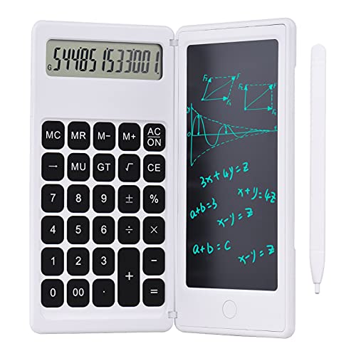 Calculadora de 6 pulgadas Calculadora financiera de escritorio Tableta de escritura LCD Bloc de dibujo digital Calculadora plegable Pantalla de 12 dígitos con lápiz óptico Botón de borrado para uso d