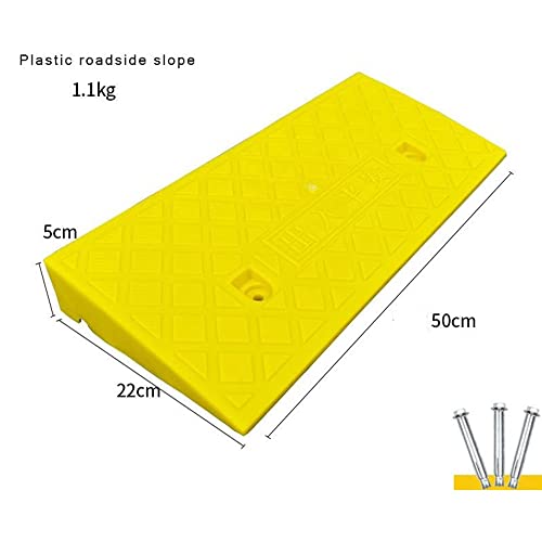 Rampas para bordillo de entrada FREAZE, rampa de umbral de plástico antideslizante para muelles de carga, aceras, automóviles, scooters, bicicletas, altura 3-22 cm (Color: Amarillo, Tamaño: 50 x 22 x 5 cm) miniatura 7