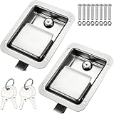 Loclink Truck Tool Box Lock Replacement kit, Stainless Steel Paddle Latch Truck Bed Toolbox Handle, Trailer Door, RV, Camper, ATV, UTV, 5.85' L x 4.25' W with keys
