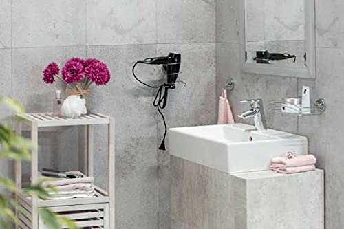 WENKO Vacuum-Loc® Wandablage, Duschablage im offenen Drahtkorb-Design aus verchromtem Metall für Bad und Gäste-WC, Wandablage zur Befestigung ohne bohren mit Vakuum-Befestigung, 26 x 7 x 15,3 cm