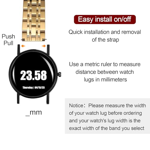 Bracelet de montre à libération rapide en acier inoxydable mixte - 6