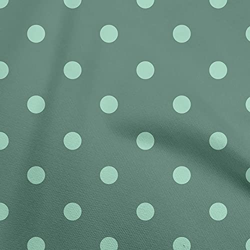 oneOone Cotton Poplin Dusty Teal Green Fabric Polka Sewing Craft Projects Fabric Prints By Yard 56 Inch Wide