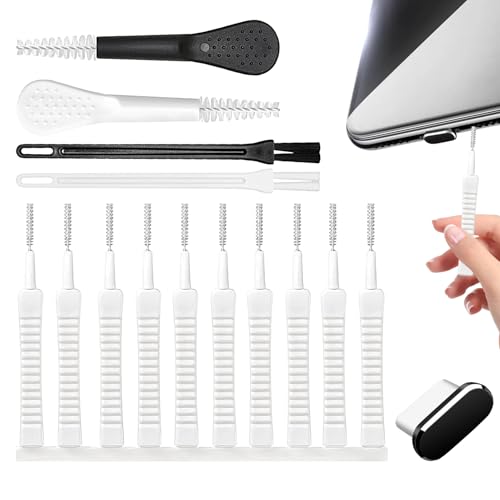 Herramienta de limpieza de puertos de teléfono celular, juego de 15 piezas limpiador de puertos de carga, cepillo portátil para auriculares, dispositivo móvil, removedor de polvo, kit de accesorios de