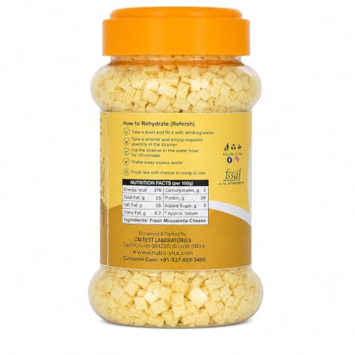 Image of Nutra Vita Freeze Dried fine Mozzarella Cheese Flakes | 400 Grams |