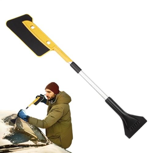 Rascador de parabrisas para hielo y nieve, raspador de nieve extensible, raspador de hielo desmontable, cepillo de nieve resistente con agarre para quitar nieve para coche y parabrisas