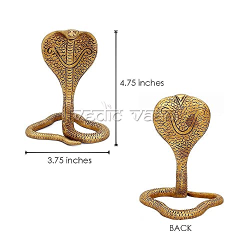 Image of VEDIC VAANI Brass Lord Shiva Nagaraj Vasuki Serpent Naag Devta (Snake) Sharpdosh Idol for Puja (1 Pcs)