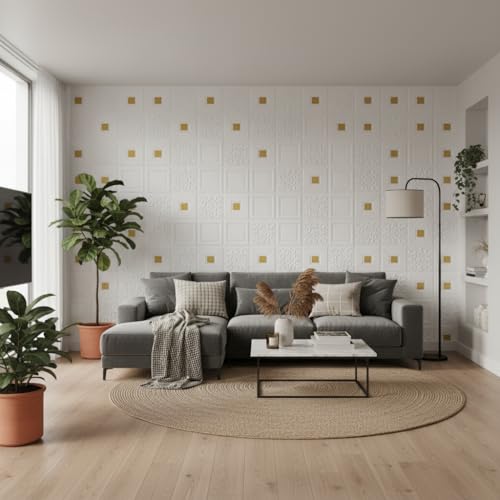 Image of VKR Waterproof Peel and Stick Wallpaper Roll | Self Adhesive Vinyl Furniture Covering Sheet for Kitchen Countertops, Cabinets, Tables & Storage Units (Floral White Gold, Pack of 1)