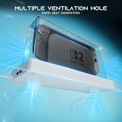 HEYSTOP Switch 2 Cubierta Antipolvo para Nintendo Switch 2 Dock, Funda Protectora Switch 2 para Nintendo Switch 2 Accesorios con Múltiples Opciones de Iluminación LED Antipolvo y Antiarañazos - imagen 4