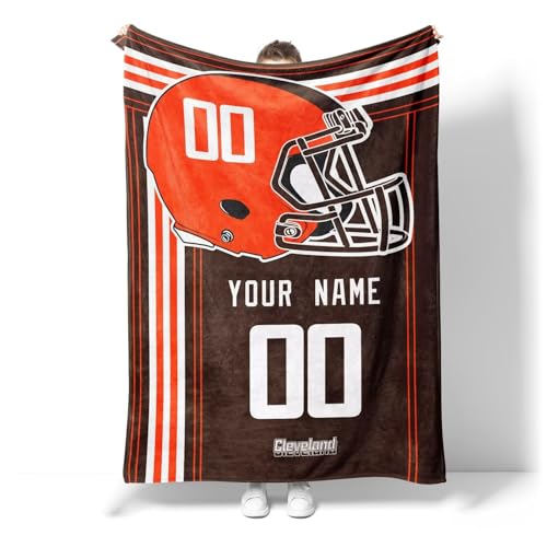 ANTKING Cleveland Blanket Gifts for Men Women Boy Throw Blanket Custom Name and Number