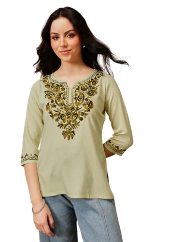 Image of QAZMI Women's Kashmiri Aari Work Kurti