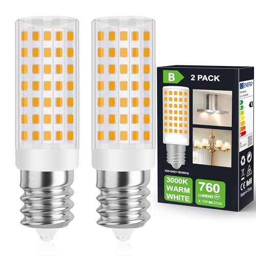 DSLebeen E14 LED Warmweiß Glühbirne 4.1W Entspricht 55W Glühlampe Birne Dunstabzugshaube Nicht Dimmbar 230V AC Lampe Ideal für Tischlampen Unterschrankleuchten Nähmaschinelampe und Wandlampen