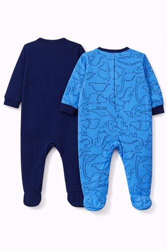 Image of TuddyBuddy 100% Cotton Multi Color Zipper Romper Sleepsuit /Romper /Jumpsuit for Baby Boy & Baby Girl