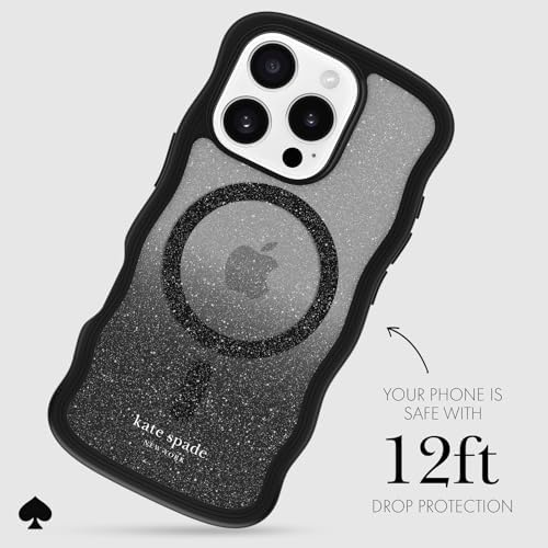 Image of kate spade new york iPhone 16 Pro Case - Wavy Nightfall | Compatible with MagSafe - Lightweight Designer Case for iPhone 16 Pro with Anti-Scratch Coating and Wavy Nightfall Design
