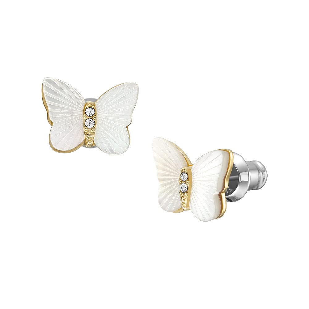 Fossil Damen Ohrringe aus goldfarbenem Edelstahl mit Pfosten-/Bolzenverschluss
