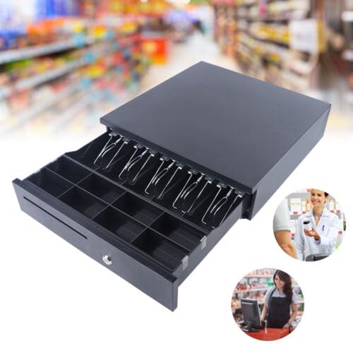 Cajón de efectivo con apertura manual, cajón de efectivo mecánico POS caja registradora 5 billetes 8 monedas extraíble Till Box con 2 llaves Supermercado Convenience Store caja caja registradora