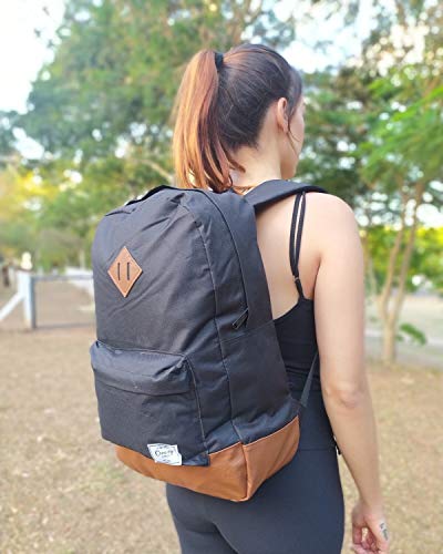 KIT MOCHILA BOLSA CASUAL PRETA UNISSEX CONVOY + CARREGADOR PORTATIL 5000mAh