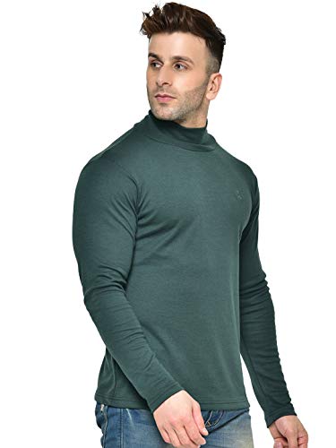 Image of CHKOKKO Men's Winter Wear Cotton High Neck Full Sleeves Regular Fit T-Shirt